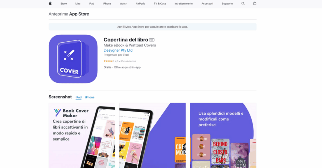 Copertina del libro (iOS)