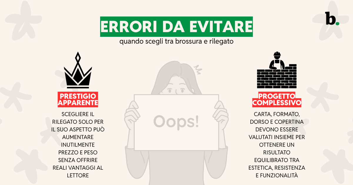 Errori da evitare quando scegli tra brossura e rilegato
